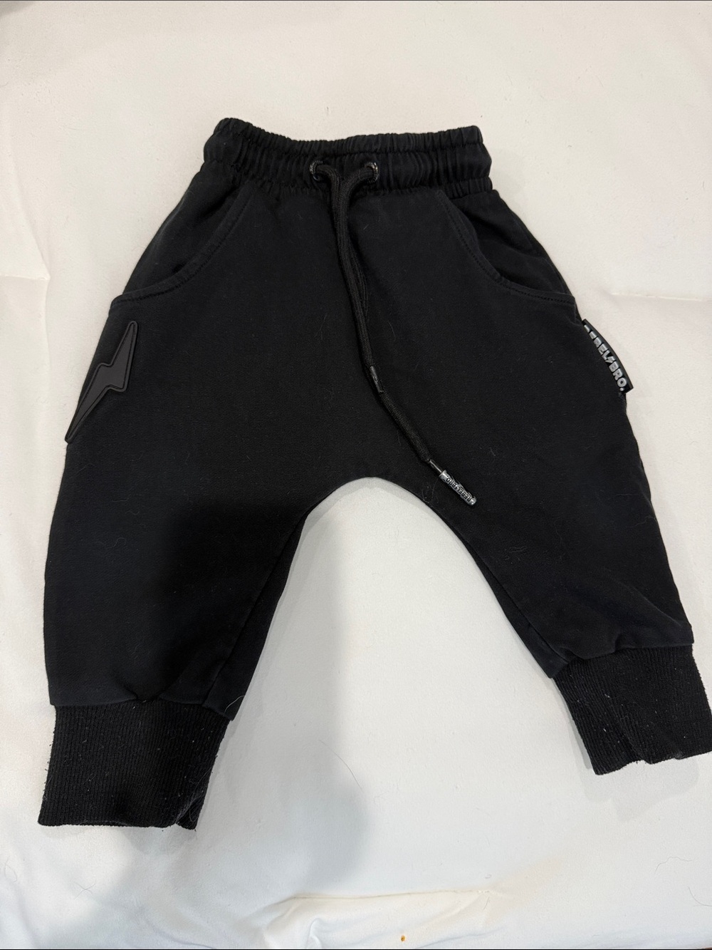 Kids Black Jogger Sweatpants with Drawstring
